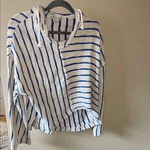 Blue and White Striped Sweater